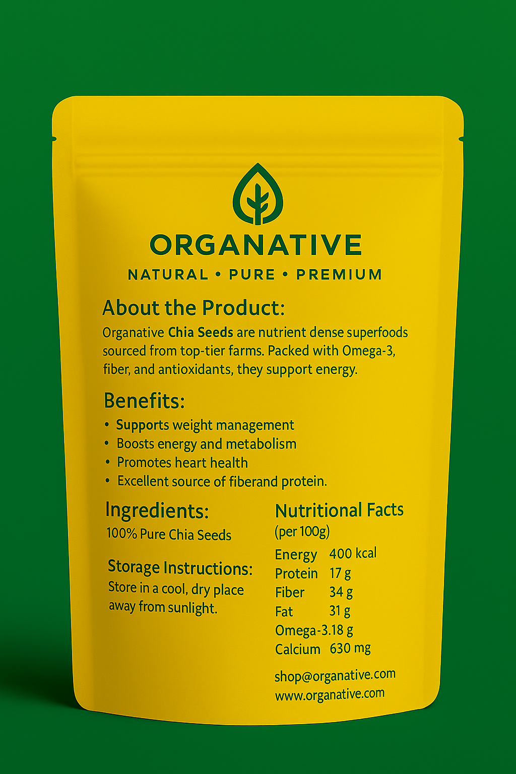 Chia Seeds • Omega-3 Rich • Digestion Support • Energy Boost • Skin Health | 500 gm