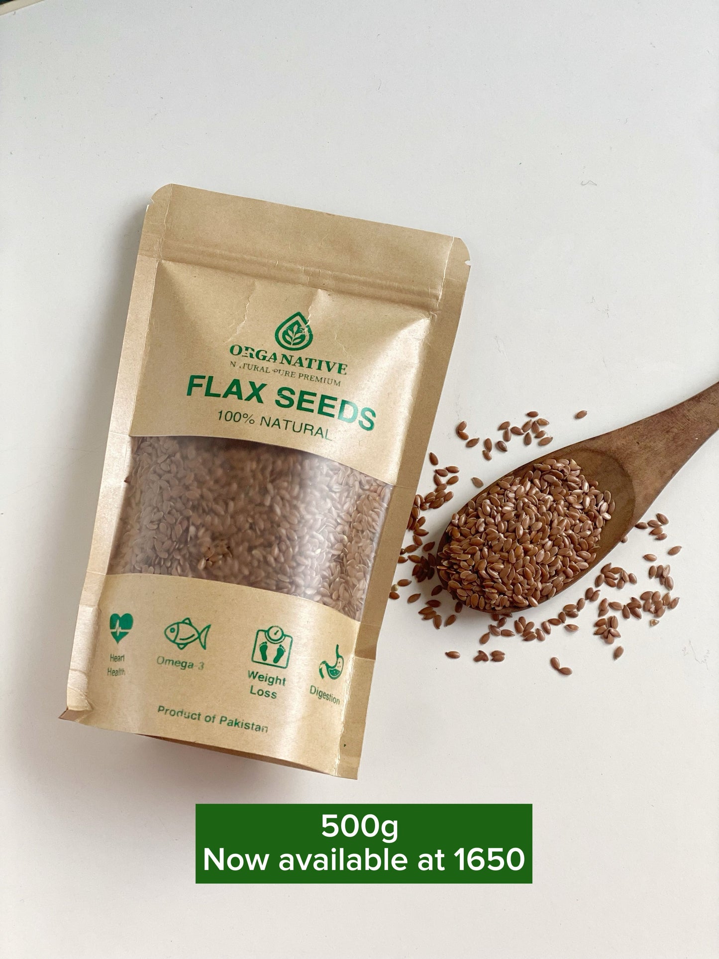 Flax Seeds • Omega-3 Boost • Digestion Support • Heart Wellness • Healthy Skin | 500 gm