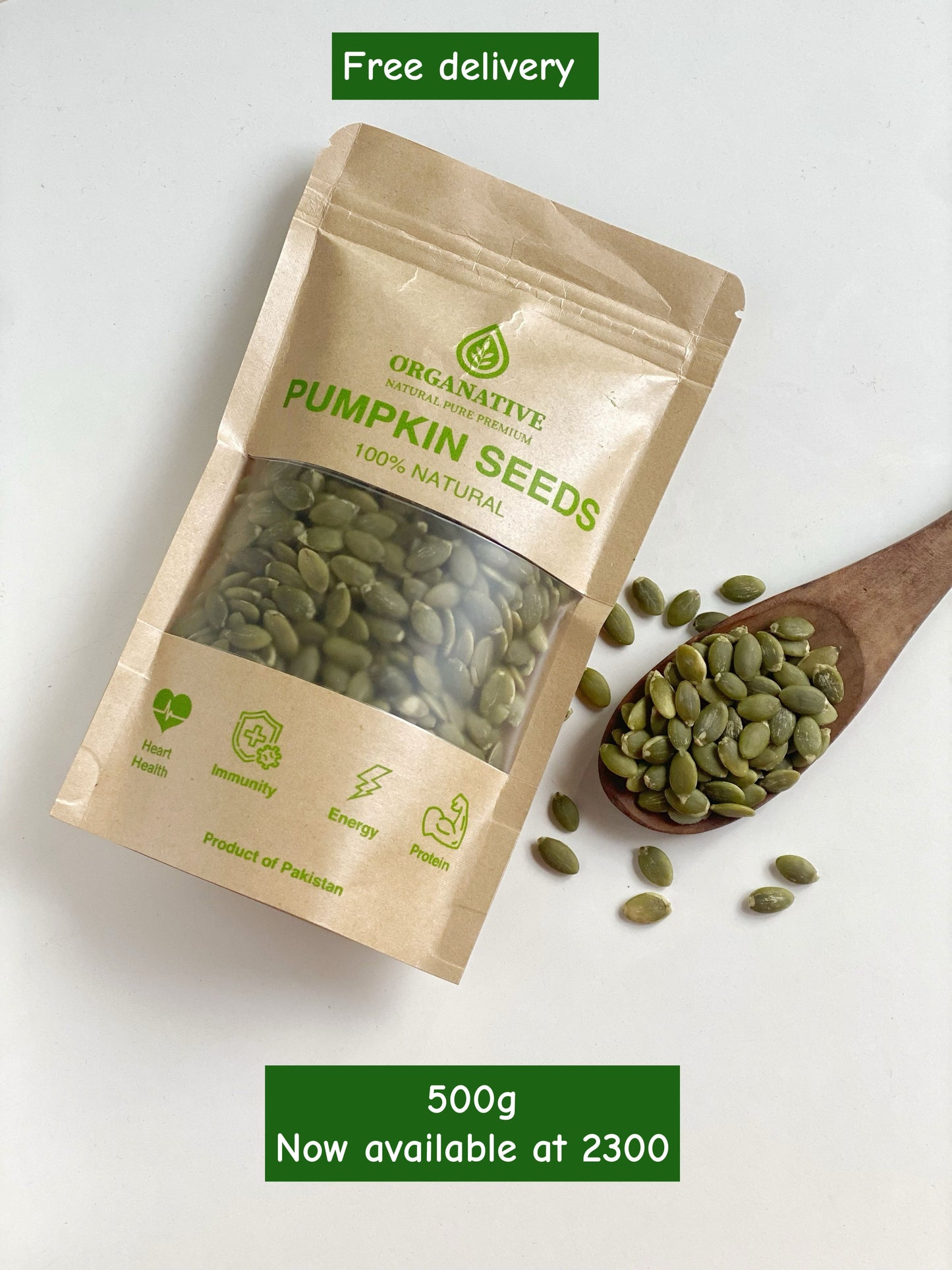 Pumpkin Seeds • Protein Rich • Immunity Support • Energy Boost • Heart Wellness | 500 gm