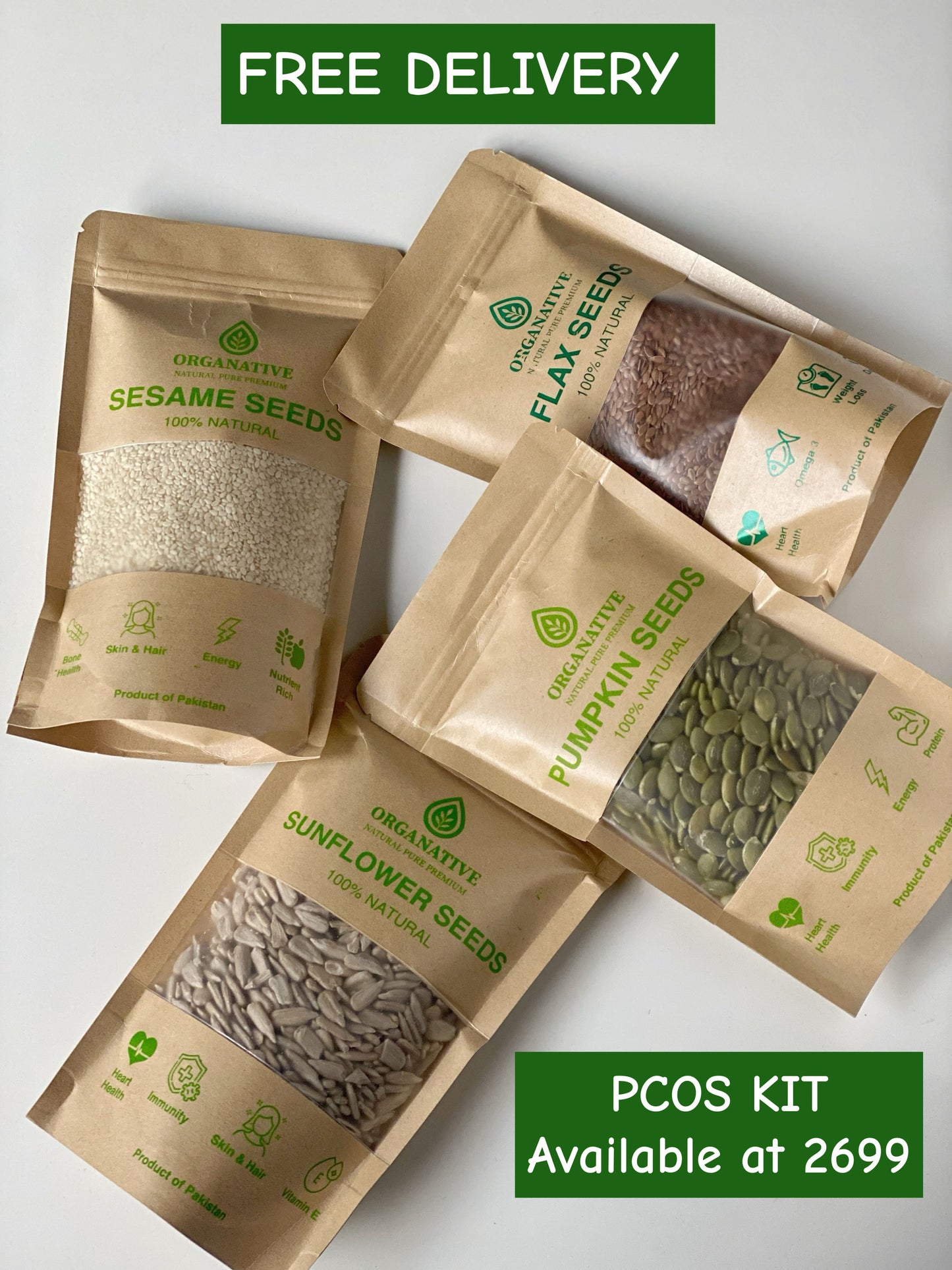 Organative Seed Cycling Kit | 4 Premium Seeds | 800g